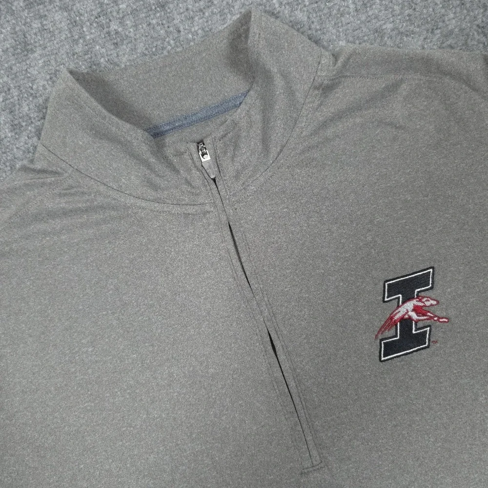 Johnnie-O Pullover Mens L Gray U of Indy Greyhounds Lightweight 1/4 Zip NCAA